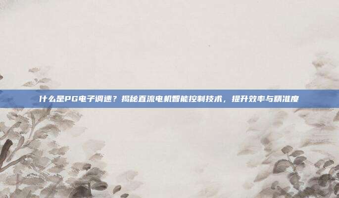 什么是PG电子调速？揭秘直流电机智能控制技术，提升效率与精准度