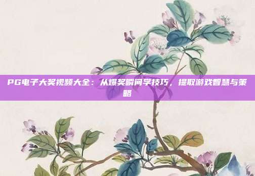 PG电子大奖视频大全：从爆奖瞬间学技巧，提取游戏智慧与策略