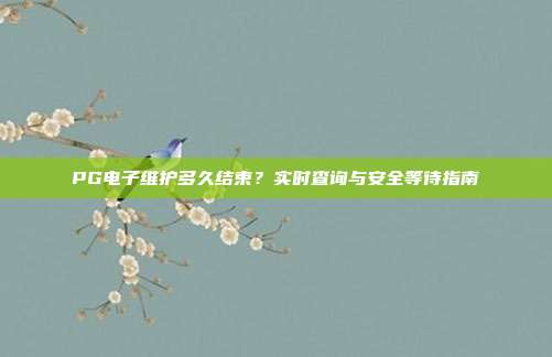 PG电子维护多久结束？实时查询与安全等待指南