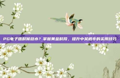 PG电子啥时候放水？掌握黄金时段，提升中奖概率的实用技巧