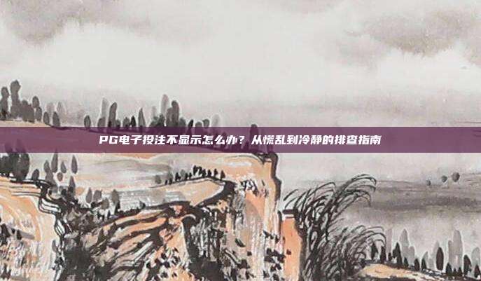 PG电子投注不显示怎么办？从慌乱到冷静的排查指南
