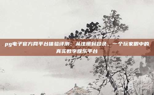 pg电子官方网平台体验评测:从注册到登录,一个玩家眼中的真实数字娱乐平台