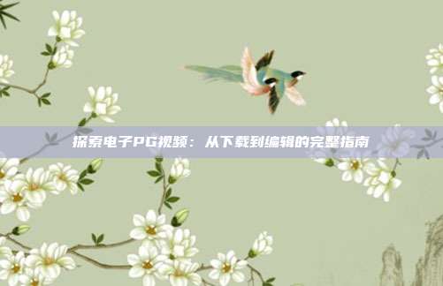 探索电子PG视频:从下载到编辑的完整指南