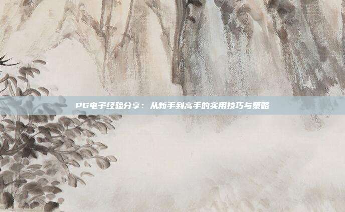 PG电子经验分享:从新手到高手的实用技巧与策略